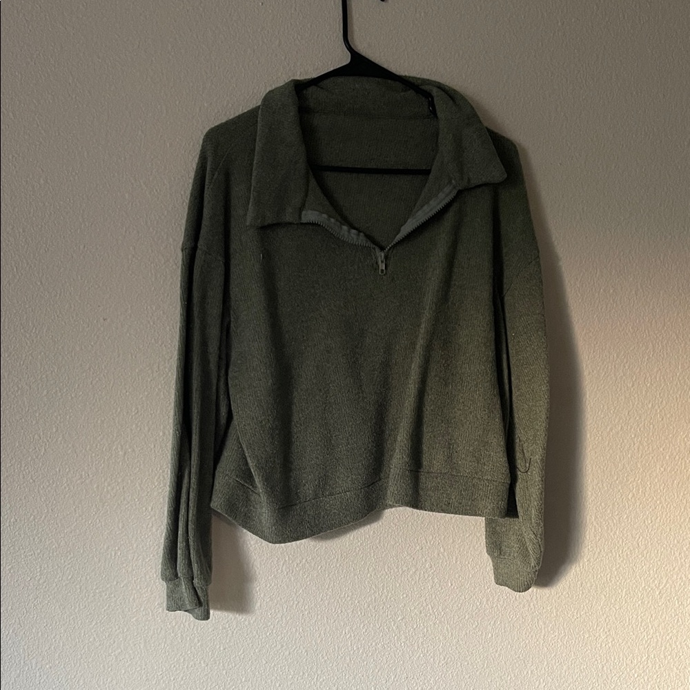 SHEIN Dark Green Cowl Neck Sweater